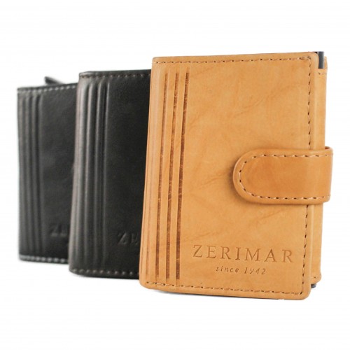 Portefeuille en cuir avec protection RFID pour cartes 10x8x3 cm