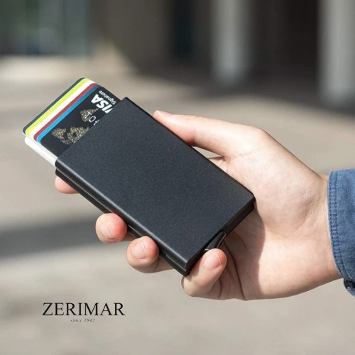 Portefeuille en cuir avec protection RFID pour cartes 10x8x3 cm