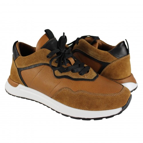 Baskets combinées en cuir modèle ANGALA