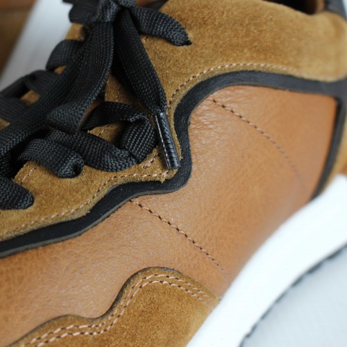 Baskets combinées en cuir modèle ANGALA
