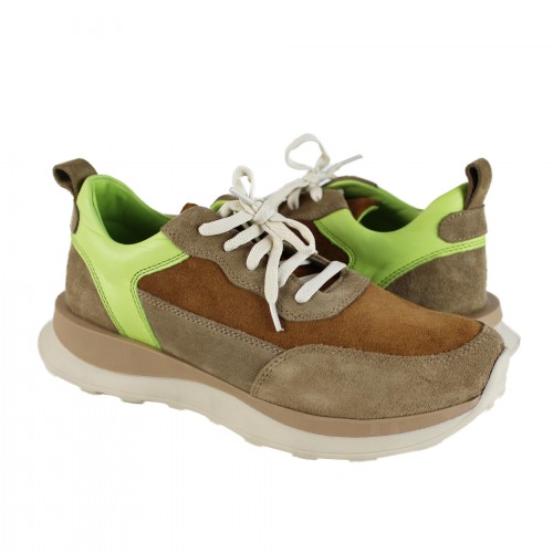 Baskets combinées en cuir modèle JEQUIN