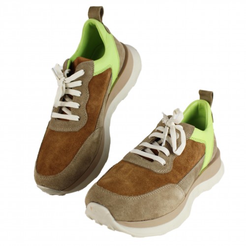 Baskets combinées en cuir modèle JEQUIN