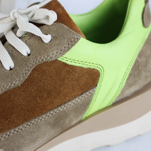 Baskets combinées en cuir modèle JEQUIN