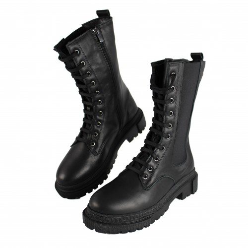 Bottes de style militaire avec fermeture éclair et élastique BOMB