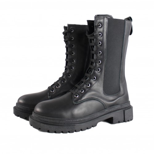 Bottes de style militaire avec fermeture éclair et élastique BOMB