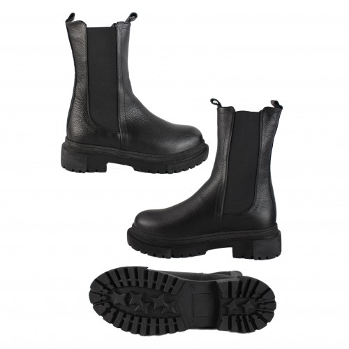 Bottines Chelsea en cuir avec élastique