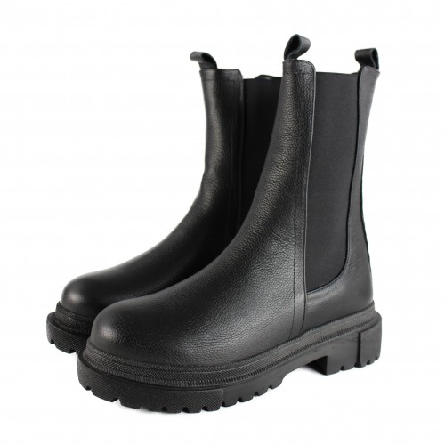Bottines Chelsea en cuir avec élastique