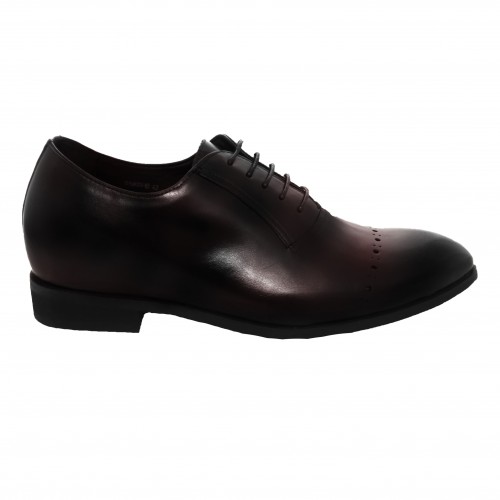 Chaussures en cuir rehaussantes de 7 cm