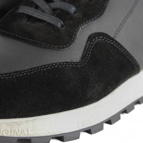 Baskets Combi en cuir avec détail embossé