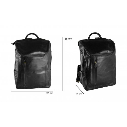 Sac à dos en cuir gravé de style vintage avec fermeture à glissière