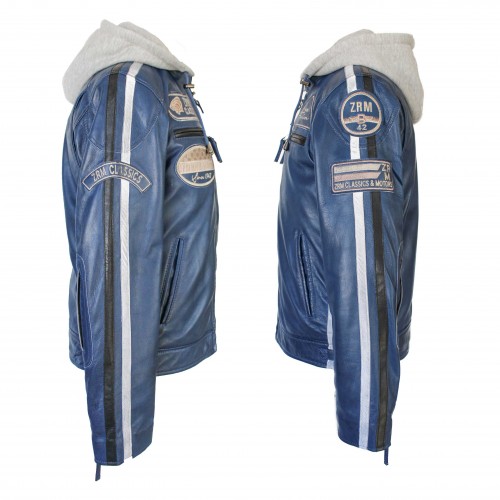 Veste en cuir avec patchs - WOBALL