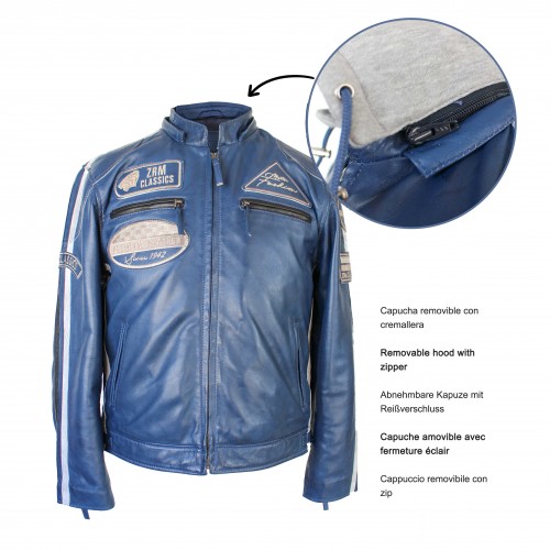 Veste en cuir avec patchs - WOBALL