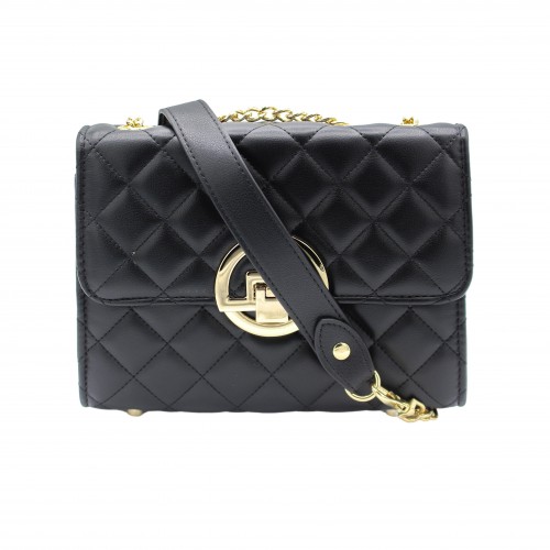 Sac en cuir avec chaîne et détail doré 22x15x8 cm