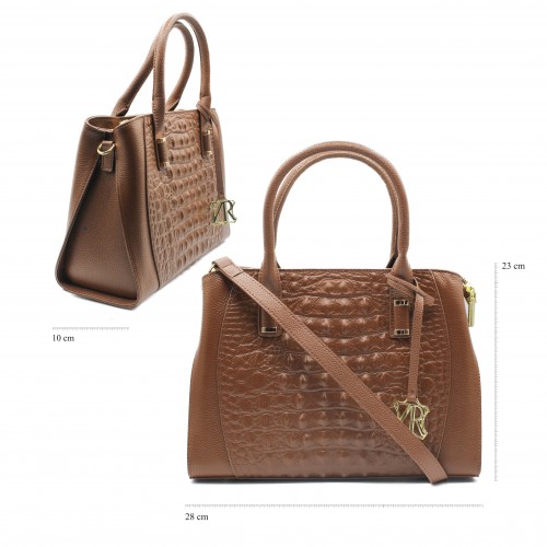 Sac en cuir gaufré avec double poignée 28x23x10 cm