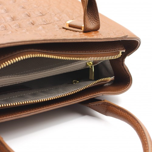 Sac en cuir gaufré avec double poignée 28x23x10 cm