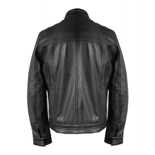 Veste en cuir avec fermetures éclair modèle CHOCOLAT