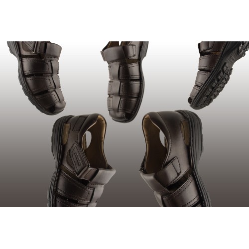 sandale fermée en cuir modèle KUNO