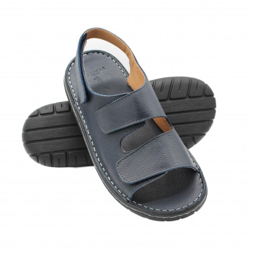 Sandale en cuir ajustable avec velcro modèle JUKONO