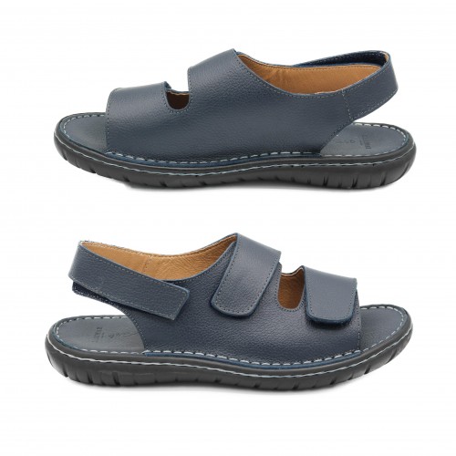 Sandale en cuir ajustable avec velcro modèle JUKONO
