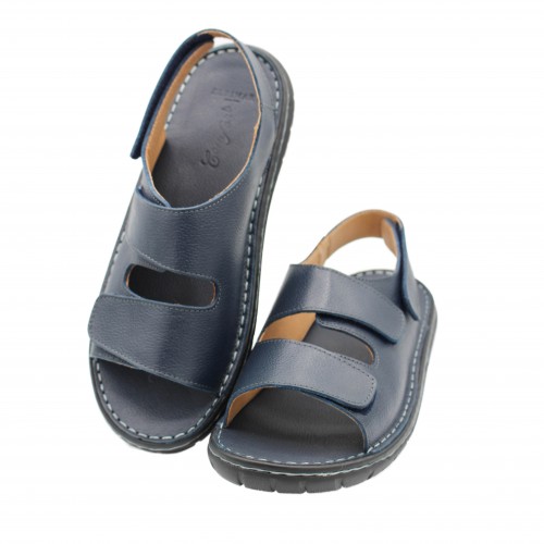 Sandale en cuir ajustable avec velcro modèle JUKONO