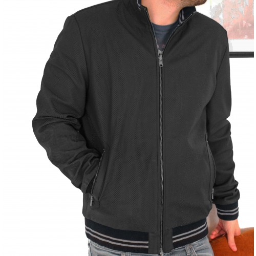 Blouson en cuir perforé modèle ITALIA
