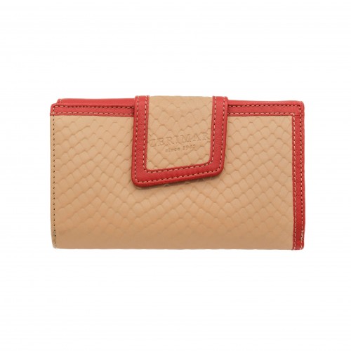 Portefeuille femme en cuir avec gravure reptile 17x10,5 cm