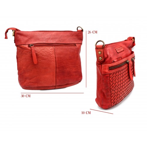 Sac en cuir tressé 26x30x10 cm