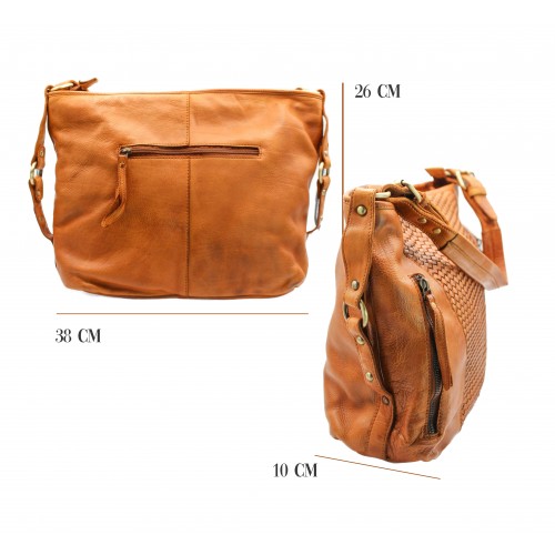 Sac en cuir tressé 38x26x10 cm