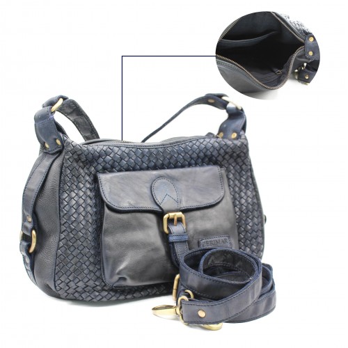 Sac en cuir tressé 30x20x10 cm