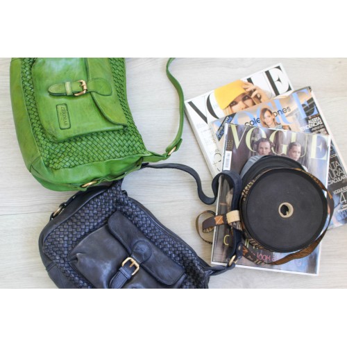 Sac en cuir tressé 30x20x10 cm