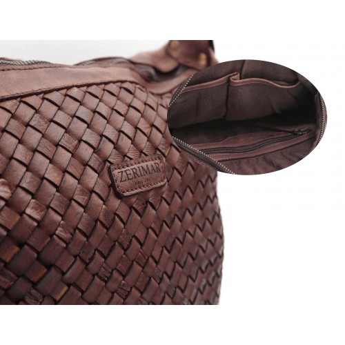 Sac en cuir tressé 36x26x6 cm