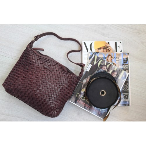 Sac en cuir tressé 36x26x6 cm