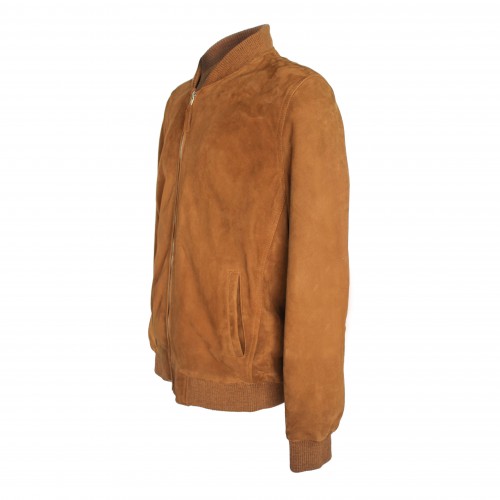 Veste en daim avec poches et col mao SOJUO