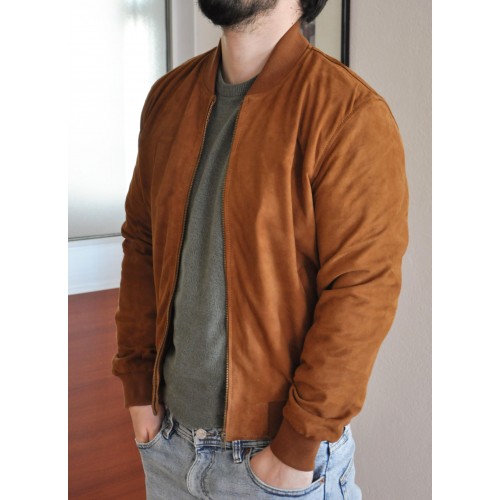 Veste en daim avec poches et col mao SOJUO