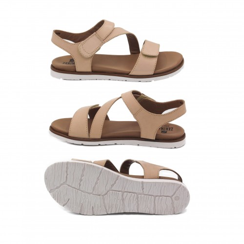 Sandales plates en cuir modèle FAHAR
