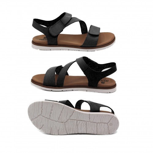 Sandales plates en cuir modèle FAHAR