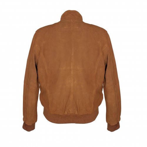 Veste élégante pour hommes en daim couleur cognac