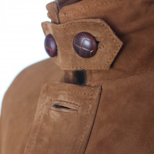 Veste élégante pour hommes en daim couleur cognac
