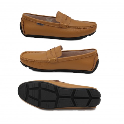 Mocassins en daim naturel avec masque modèle BINNY