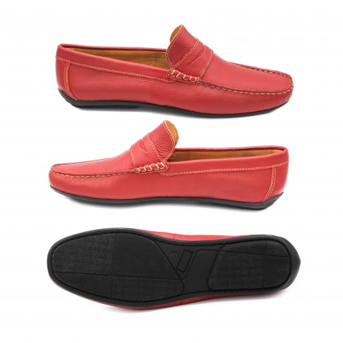 Mocassins masque en cuir homme - grandes tailles