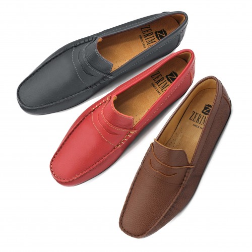 Mocassins masque en cuir homme - grandes tailles