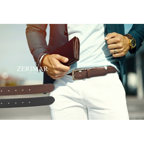 Ceinture en cuir avec poche intérieure modèle PAMAJA