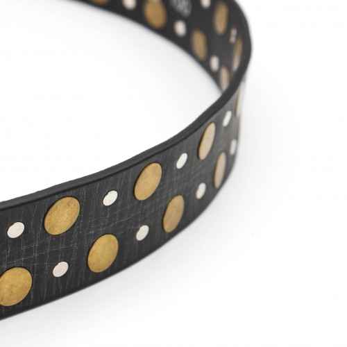 Ceinture en cuir avec clous 39 mm