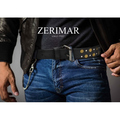 Ceinture en cuir avec clous 39 mm