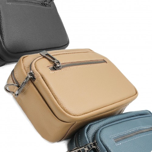 Sac bandoulière en cuir avec large bandoulière 14'5x20x8 cm