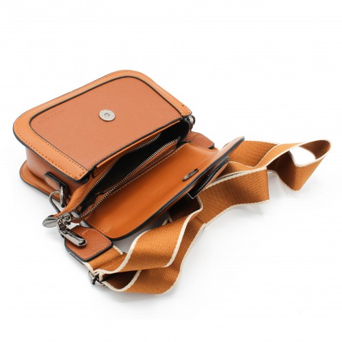 Sac bandoulière en cuir avec large bandoulière 18x12x7,5 cm