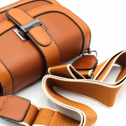 Sac bandoulière en cuir avec large bandoulière 18x12x7,5 cm