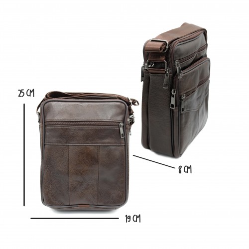 Sac bandoulière en cuir modèle CALATE 25x19x8 cm