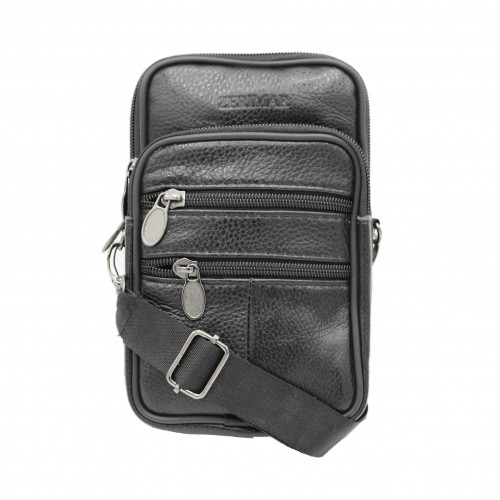 Sac bandoulière en cuir avec poignée et détail ceinture 10x8 cm
