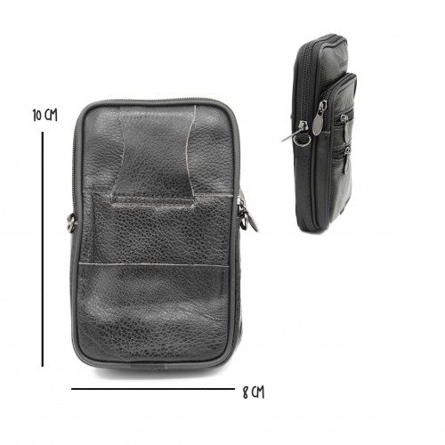 Sac bandoulière en cuir avec poignée et détail ceinture 10x8 cm
